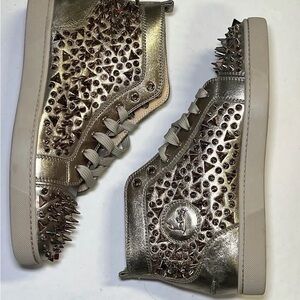 Christian Louboutin Metallic Studded Sneakers